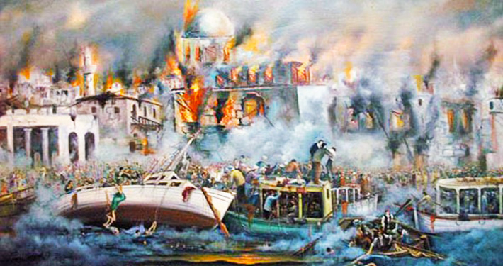 The Smyrna Catastrophe Painting by Vasilis Bottas